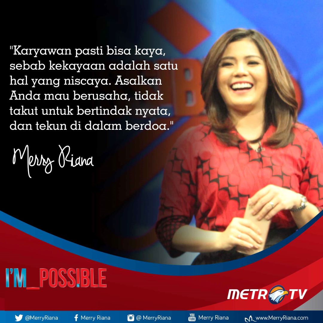 MerryRiana's tweet photo. Karyawan pasti bisa kaya, sebab karyawan adalah satu hal yang niscaya. Asalkan Anda mau berusaha, tidak takut untuk bertindak nyata, dan tekun di dalam berdoa.
.
#MerryRiana #Motivasi 
.
Apakah kamu sudah memberikan yang terbaik di dalam pekerjaan kamu? https://t.co/HbdkzE4tLV