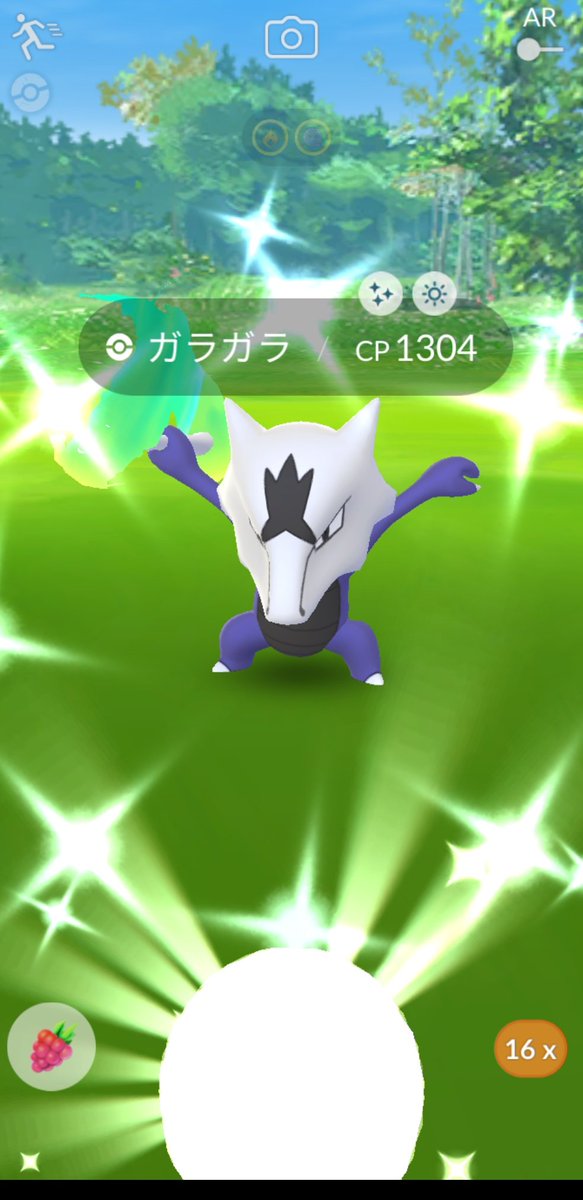 ガラガラ色違いやった しかもちょっと強いからうれし ポケモンgo アローラガラガラ ツイレポ