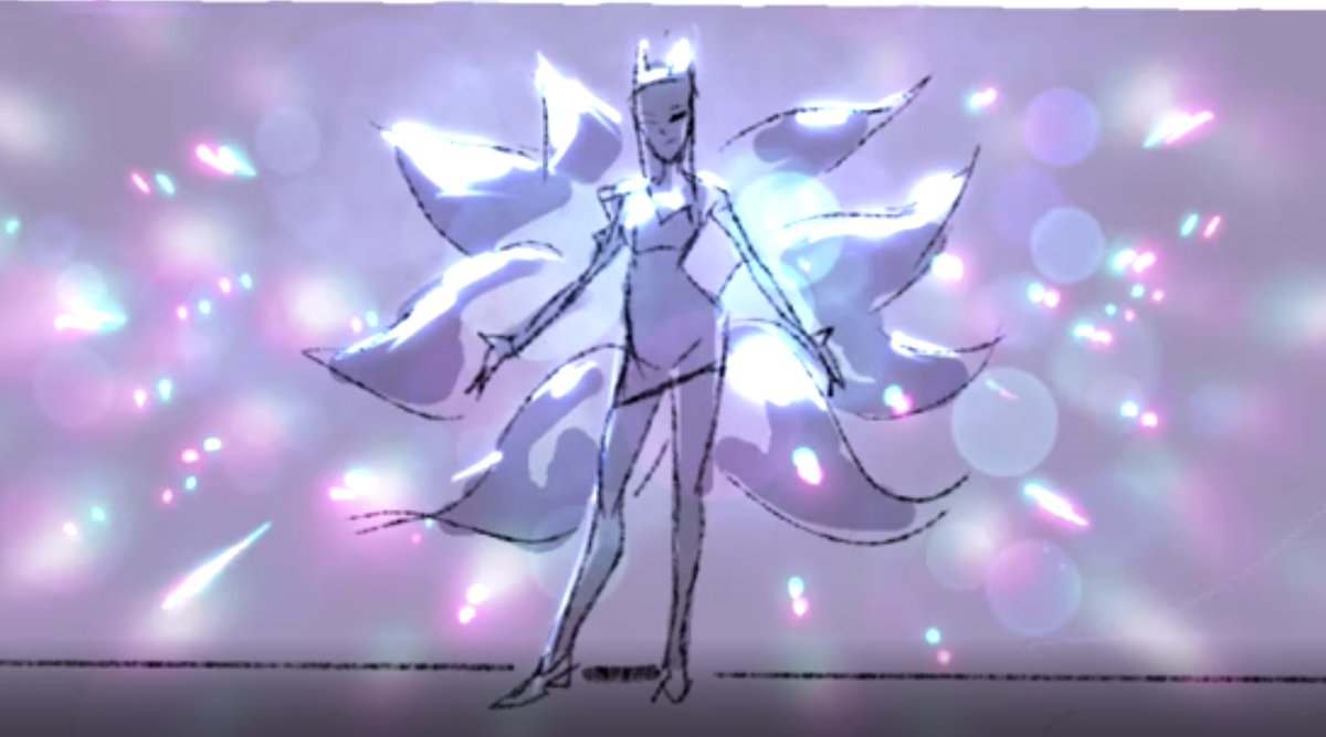RoryAlderton's tweet photo. Here's some of the early Ahri KDA2 pre-vis along with the final in-game render result. #KDA2 #Ahri https://t.co/62zaj6b5tF
