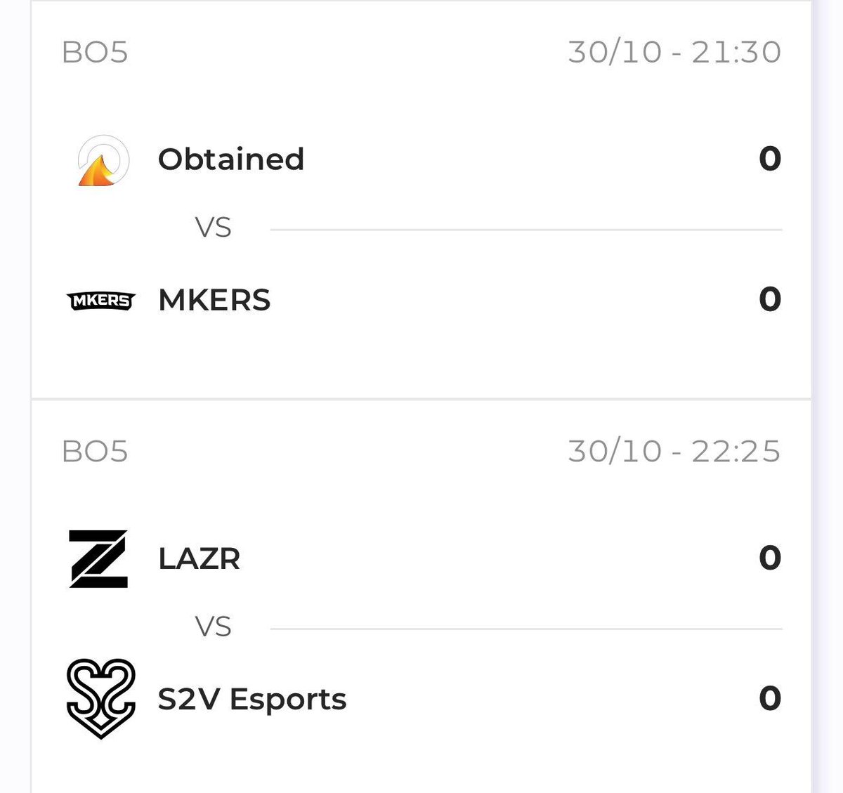 AppGradeEsports's tweet photo. El mantenimiento trastoca la 3ª jornada de #EspartacoLeague
@QPC_Spain 0 🆚 3 #GG4DAT
@esports_totem 3 🆚 1 @QLASH_Spain
#LegendsNeverDie 3 🆚 0 @BlowsGaming
Se aplazan 📅
@ObtainedGG 🆚 @mkersofficial
@TeamLAZR_GG 🆚 @S2Vesports
👉 https://t.co/QQPe6W9U74 https://t.co/J9m0jzzCNk