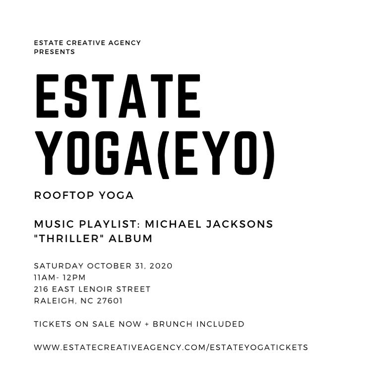 Estateyoga's tweet photo. Tomorrow 10/31 - our playlist is the entire MJ “Thriller” Album....@Estateyoga Tickets on Sale now🔥🔥 https://t.co/pGPar4Jtew