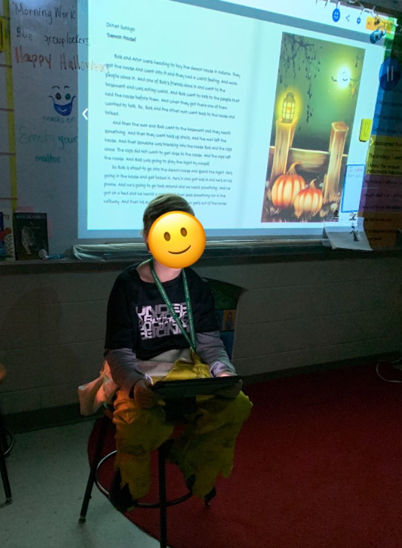 4th Graders reading their spooky stories they created on #Bookcreator, <a href="/HowellTFE/">Three Fires Elementary</a>, 🔥🔥🔥