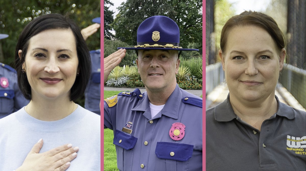 wastatepatrol's tweet photo. Each officer has a reason for wearing their #pinkbadge. Their bravery to share such personal stories are an inspiration to all of us at #YourWSP. Follow the link to read more about the stories of #ISaluteForPink https://t.co/hqWit76RE9.

#breastcancerawarenessmonth #InsideOutBlog https://t.co/40w4I2o4Xf