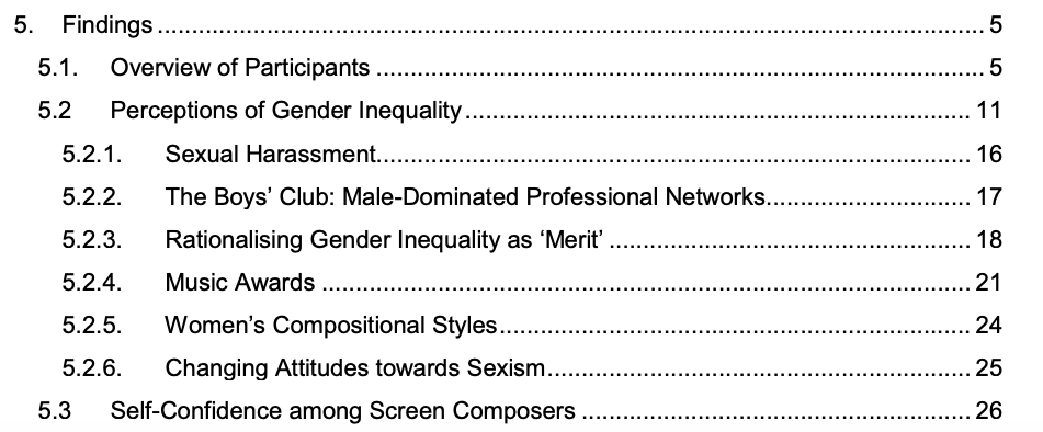 Starting today with this report into barriers faced by women screen composers in Aus  https://apraamcos.com.au/media/research/2017_Australian_Women_Screen_Composers-Career_Barriers_and_Pathways.pdf