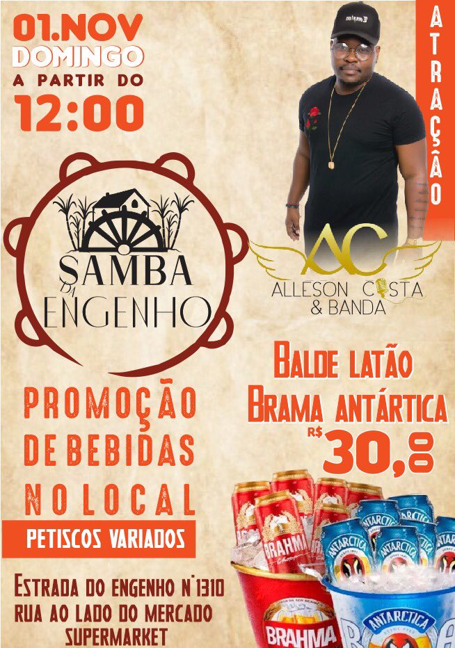 Vai rolar um pagode na loja domingo, véspera de feriado!!! Partiu? https://t.co/87WiSrL8CE
