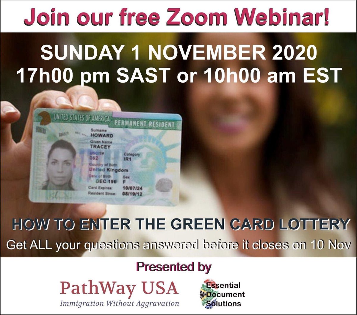 RealityEdward's tweet photo. It’s almost time for our webinar related to: #GreenCard #lottery @DianneStewart You ready for this big one? Can’t wait ! https://t.co/Zyp6CjUNSC