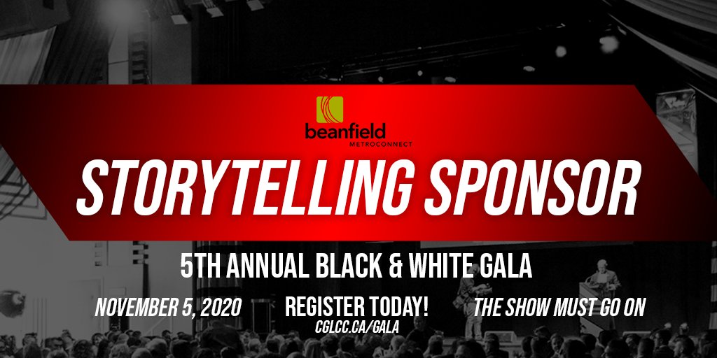 theCGLCC's tweet photo. Let's shine a light on LGBT+ Business Leaders!

Join us at our 5th Annual Black and White Gala to find out who will receive our Business Leadership Awards. Register for free at https://t.co/UtE5Uk8hGd!

Many thanks to our Storytelling sponsor @beanfield! #CGLCCShowGoesOn https://t.co/zrpWTpq6bl