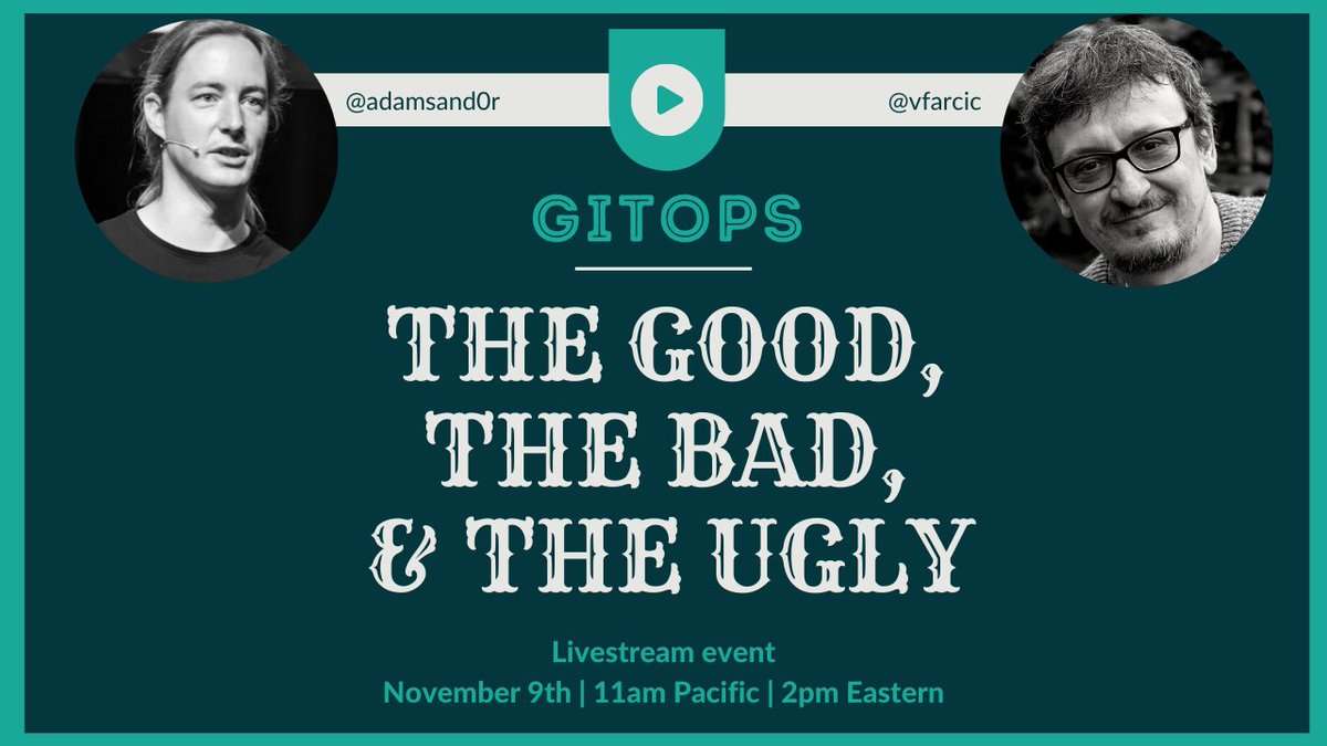 codefresh's tweet image. #GitOps isn&apos;t all roses 🌹  and unicorns 🦄 . Join @adamsand0r @containersoluti &amp;amp; @vfarcic from @Codefresh in this live discussion on the issues that need to be resolved both from tooling and process perspectives.

👉 SIGN ME UP: buff.ly/3kMWXJX
#CodefreshLive #DevOps