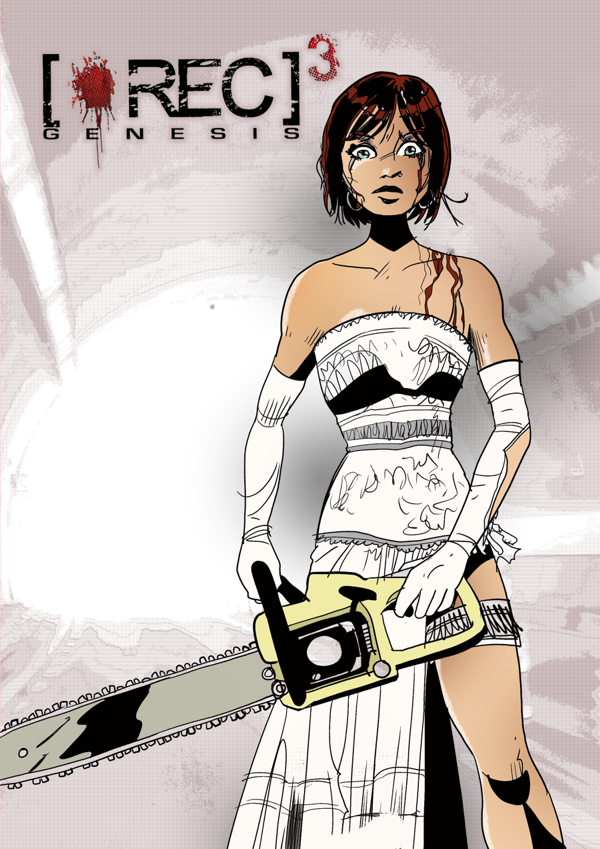 IVANSARNAGO's tweet photo. Pues mientras veía #MaratonREC he acabado haciendo un dibujo a partir del Póster de #REC3Genesis de @paco_plaza pero me he sentido un poco inútil porque todavía estoy probando la ilustración digital en #huion, debería haberlo hecho a la antigua... https://t.co/CJ3ZjJgMGA