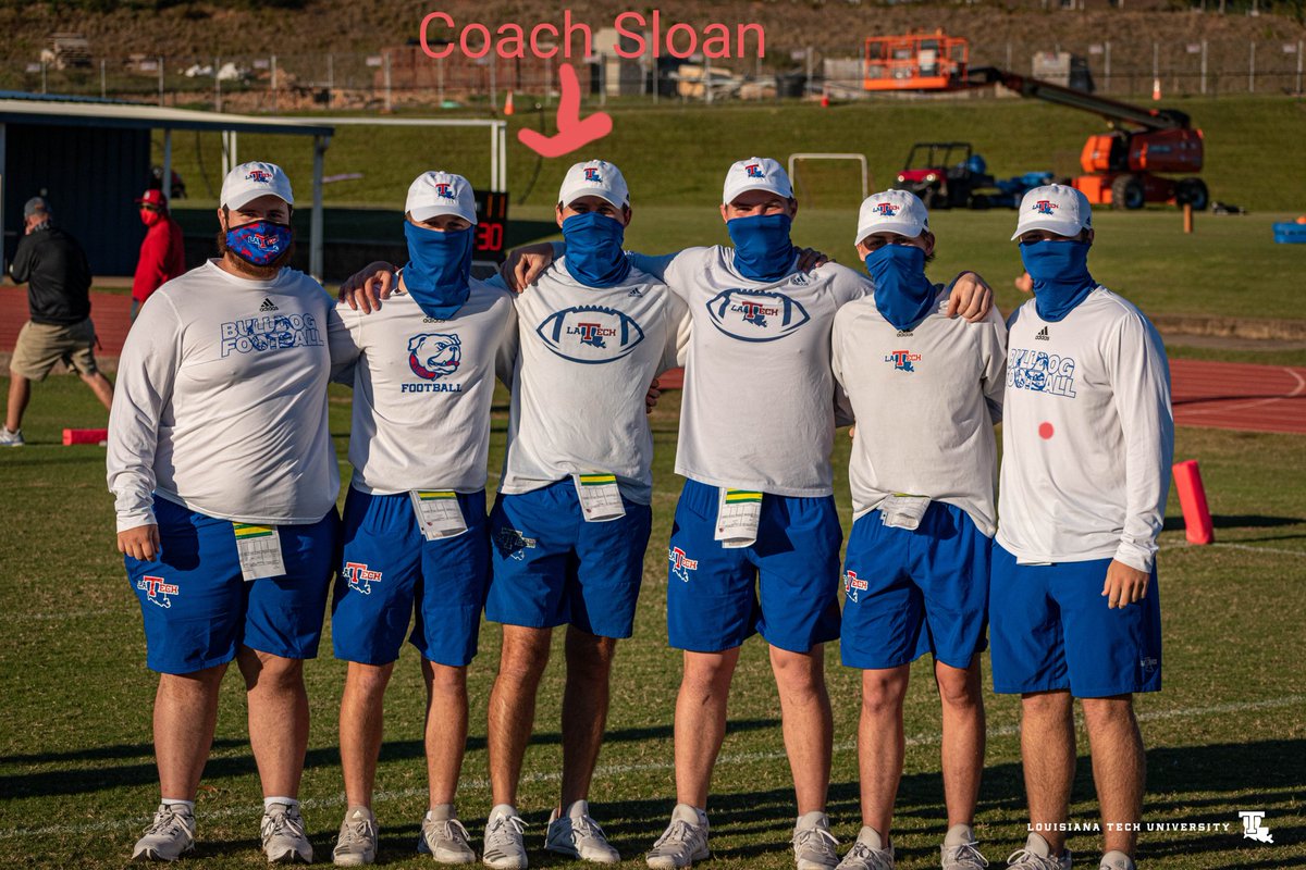 LATechEquipment's tweet photo. Our Offensive Managers wore the spookiest costume of the year, Offensive Coordinator @CoachJoeSloan 🎃

Happy Halloween from your Bulldog EQ staff👻 https://t.co/MLE9vvPOch