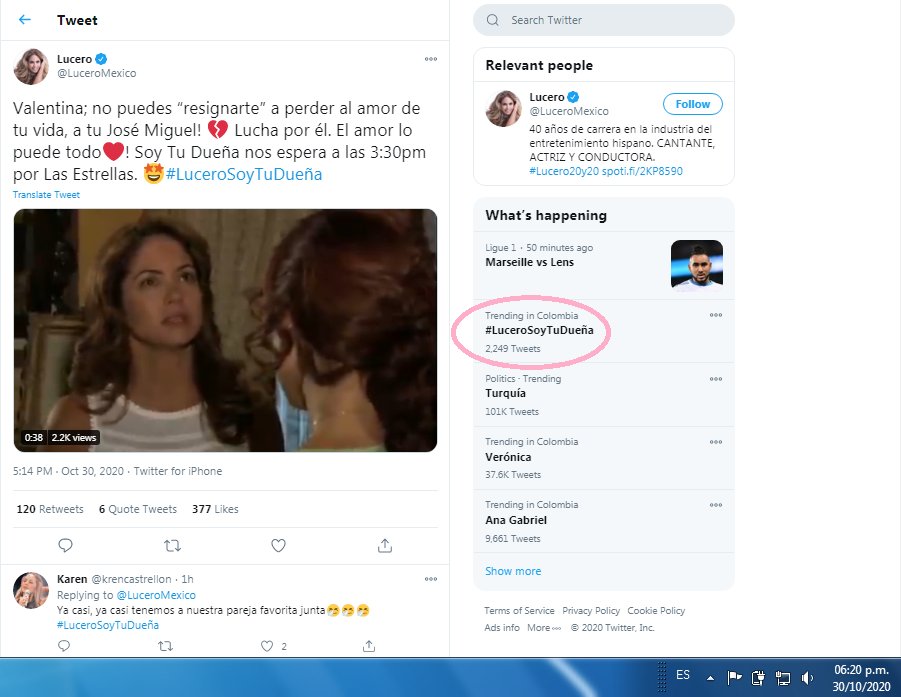 AskyAyt's tweet photo. #SoyTuDueña #LuceroSoyTuDueña 
#soytuduena #LuceroSoyTuDuena

parece que los Viernes son de TT en Colombia

@LuceroMexico
@lunfer4ever
@AnaMartinActriz https://t.co/dorlYyhD9i