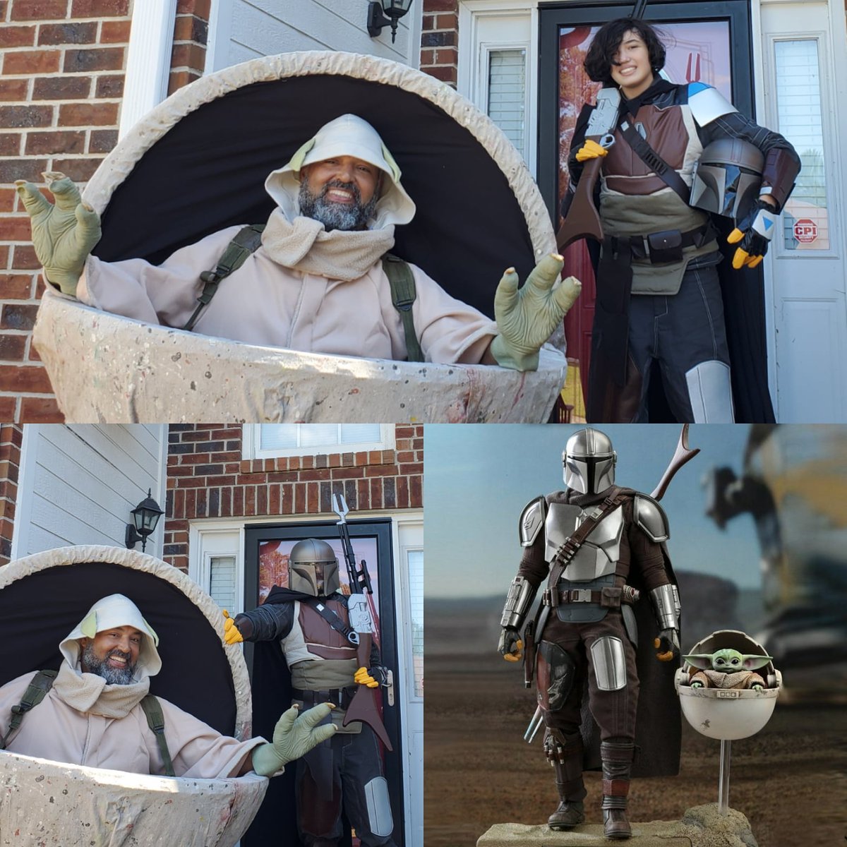 JudgeOlivera's tweet photo. Happy 2020 Halloween from Baby Yoda and The Mandalorian - "This is the way." https://t.co/OFbyAvUFCF