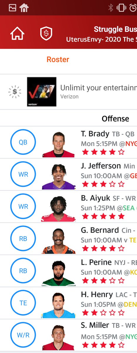 Aaronhaddock24's tweet photo. @MyFantasyLeague How it started vs how it's going 😕. Thoughts? https://t.co/Q2WRrwdvlS