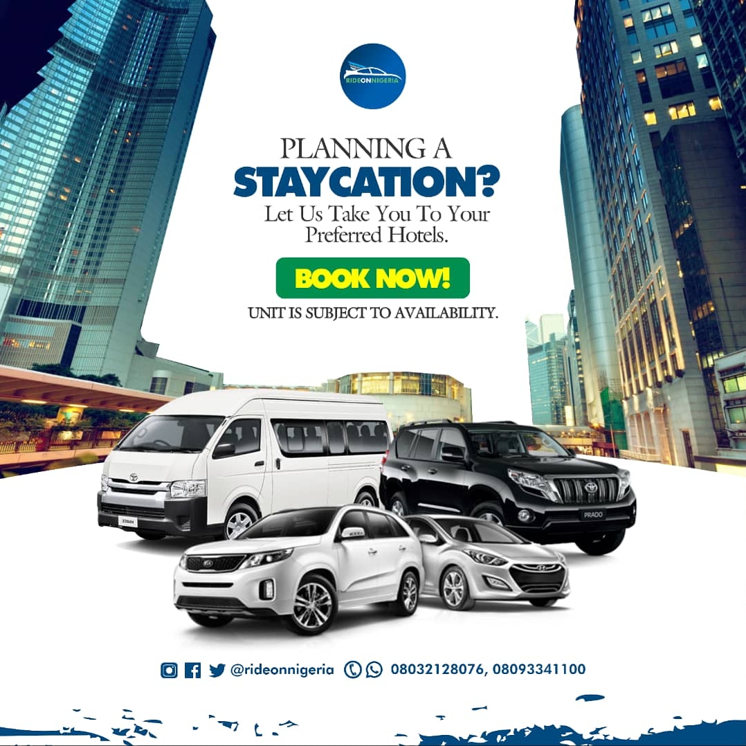 rideonnigeria's tweet photo. Let us be part of your STAYCATION plans! 
For inquiries and reservations, call 08032128076, 08093341100
#rideonnigeria #carrentalservice #carrental #carreservation #carrentalinlagos #carhirelagos #carhirenigeria #rentacar #airportmeetandgreet #airporttransfer #lagosairport https://t.co/myfqzGvgfs