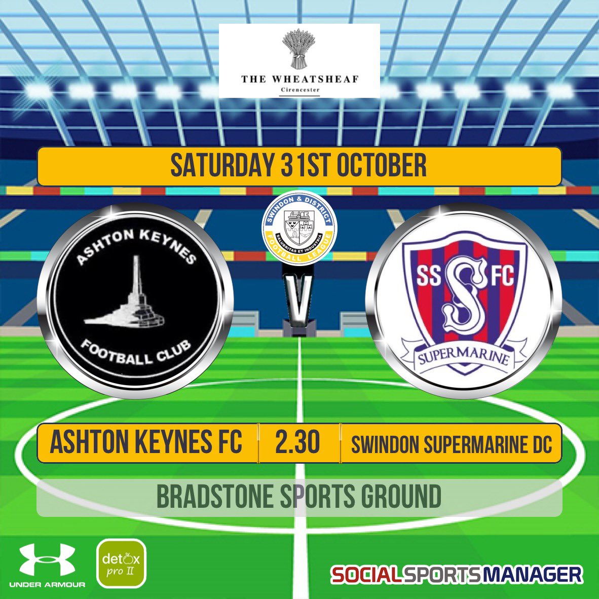 MatchDay 5 

Tomorrow we host <a href="/SupermarineDC/">Supermarine (Development)</a> in the Swindon and District Premier League.

2.30pm kick off at Bradstone Sports Ground

AKFC
⬛️⬜️ <a href="/sdflswindon/">Swindon&District Community FL.</a>