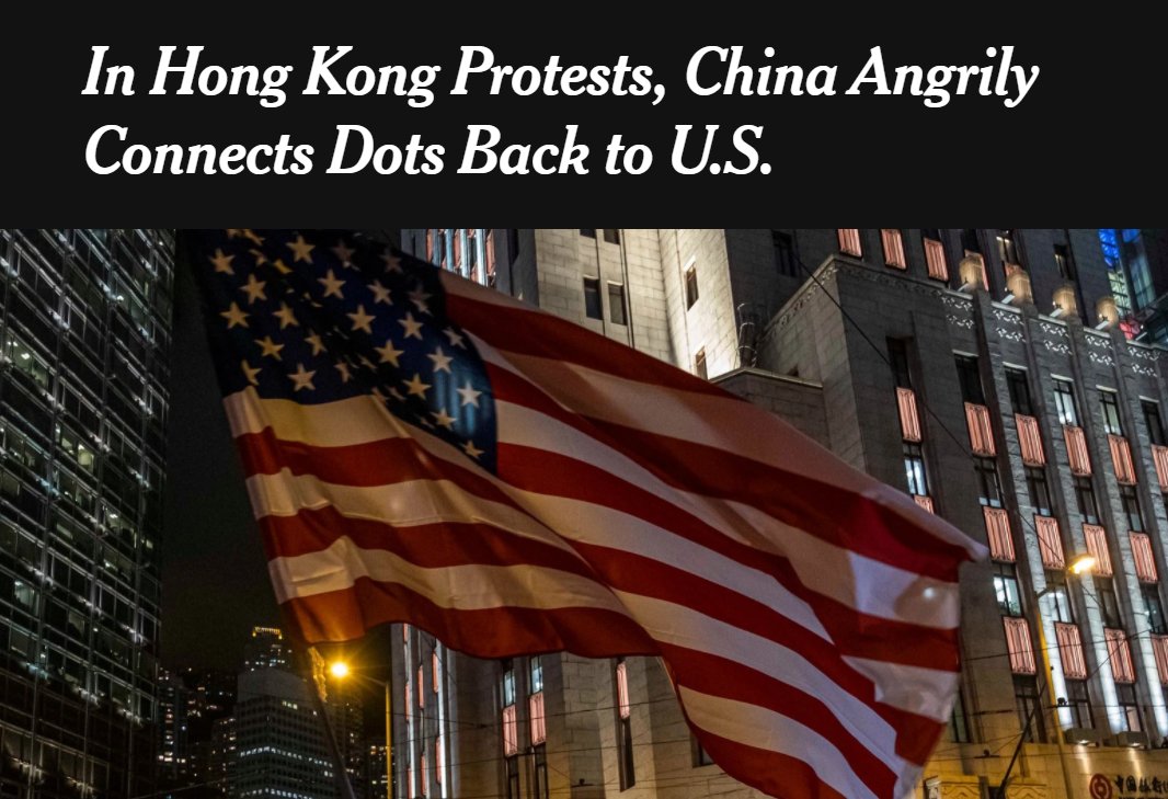 16/ China has been crowing to the moon and back that the US funded and organized the HK protests, but the HKers have insisted, with the stubbornness of a nun in a whorehouse, that they are a wholly "local" movement