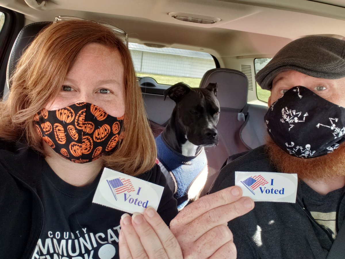malaird's tweet photo. Marked this off our to-do list today. Two of us got stickers. The other one was just along for the ride. https://t.co/4FAYrsza5R