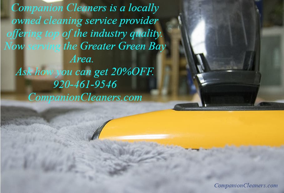 CompanionClean1's tweet image. Ask how you can get 20%OFF cleaning services today!
#CompanionCleaners #GreenBay #ProfessionalCleaners #localbusiness 
CompanionCleaners.com