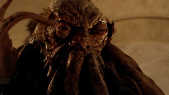 Dagon (2001). You wanna see some Lovecraft fish people, well, here's your Lovecraft fish people. Another wet-look Stuart Gordon movie filmed in spain with a weird dub. Could do with a bit MORE but still quite a fun one.