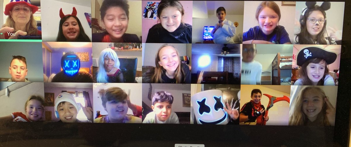 Some Halloween fun! We had a ghoulishGoogle Meet this past week. #communityiswhatitsallabout, #other people matter,#makingnewfriends@DDE! #lovingourGM!