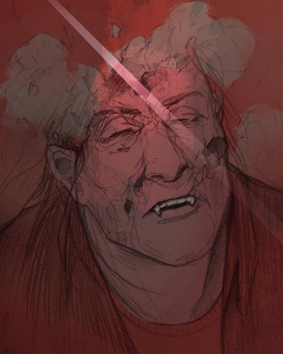 dividlibro's tweet photo. #vtmtober Day 30: Final Death
So far non of my characters have died (yay).
But I like the optic of an old vampire crumbleing to ashes after he damaged one to many times.
-
#finaldeath #headshot #vampire #mixedmedia #crumbleing #crackedskin #fangs #colouredsketch #gangrel https://t.co/xPGC8AoQgj
