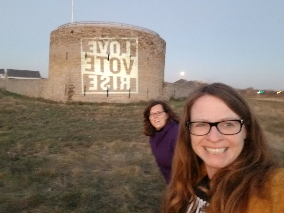 AnnT's tweet photo. We're chasing down the city to spread the message of @lovevoterise. Starting at #fortsnelling. Got a stop for us? Let me know! 
#lovevoterise #vote 
https://t.co/Xsu8F5AZyJ @monicamnilsson https://t.co/O2W8cZXlna