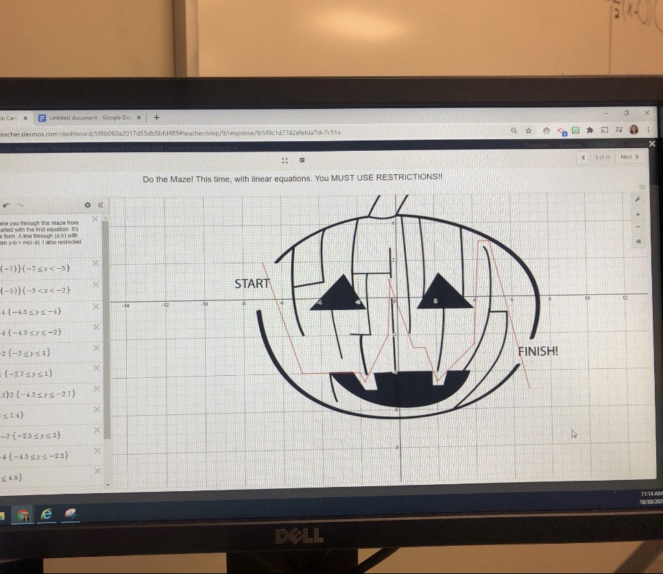 BWHS_Wolverines's tweet photo. Carving pumpkins with linear piecewise functions. #mathfun #westlove #spookymath https://t.co/8ruPHnYibM