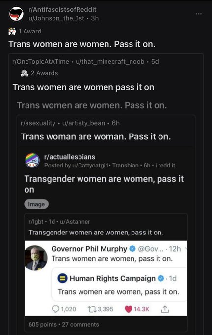 Trans women are women. Pass it on. https://t.co/Tri69aVuN4<a href="/tag/justforfans"class="tags"><span>#justforfans</span></a><a href="/tag/couplecali"class="tags"><span>#couplecali</span></a>
