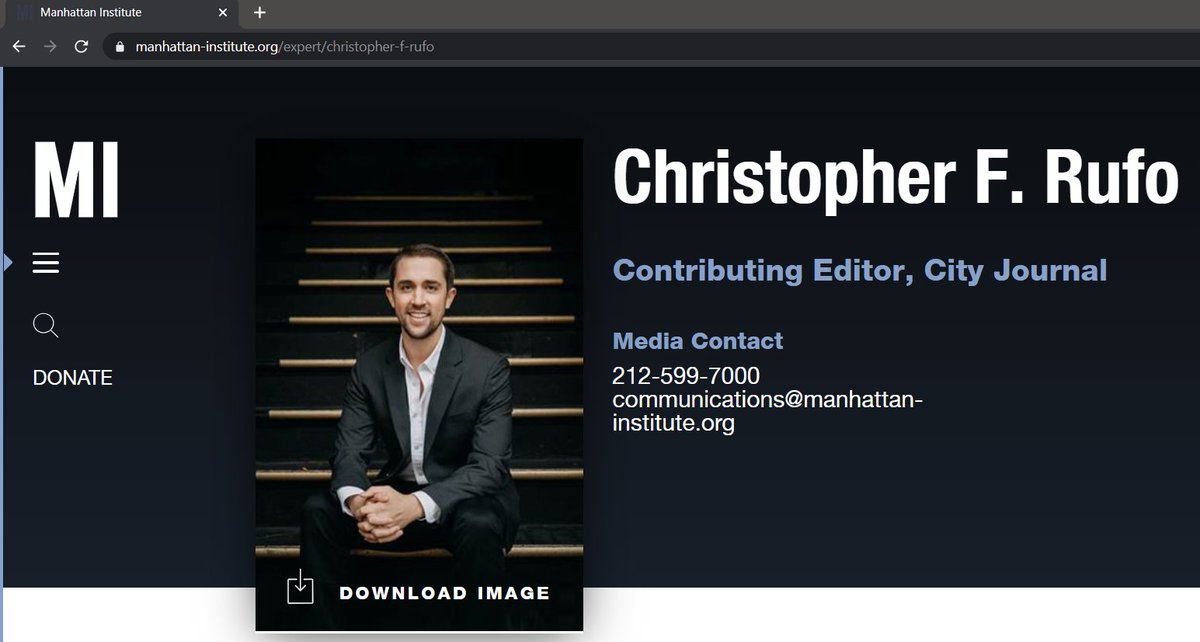 this deranged freak who works for the manhattan institute, co-founded by reagan& #39;s CIA director and thatcher& #39;s ideological mentor, is the main producer of all the "sjw critical theory is taking over the world" hysteria that anti-"woke" liberals gleefully helped mainstream