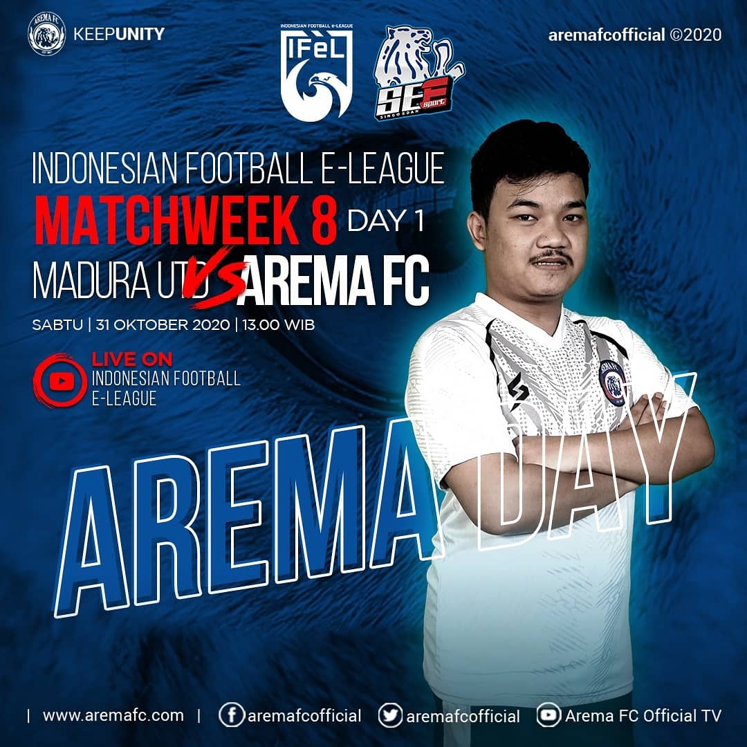 AremafcOfficial's tweet photo. Hari ini dan besok Ferry Gumilang akan bertanding dan akan berusaha mempertahankan puncak klasmen di event Indonesia Football e-League Semangat terus punggawa.
Untuk live streaming bisa disaksikan di AcYoutube : Indonesia Football e-League #singoedanesport #ifelid https://t.co/Bab7HdkkTp