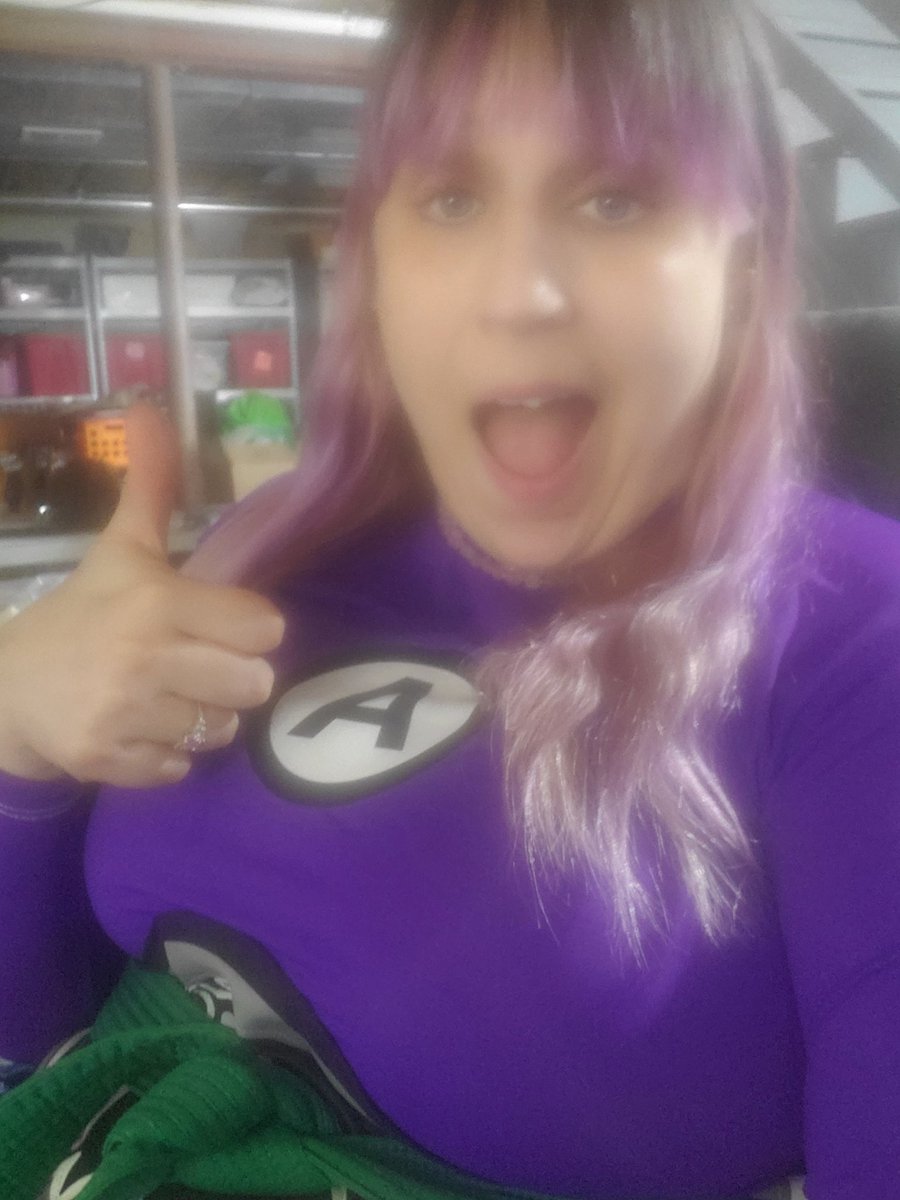 carriedahlby's tweet photo. Watching @TheAquabats livestream concert with my stealth #KarateBody and actual green belt! #KookyCostume https://t.co/5qUs2b5XhA