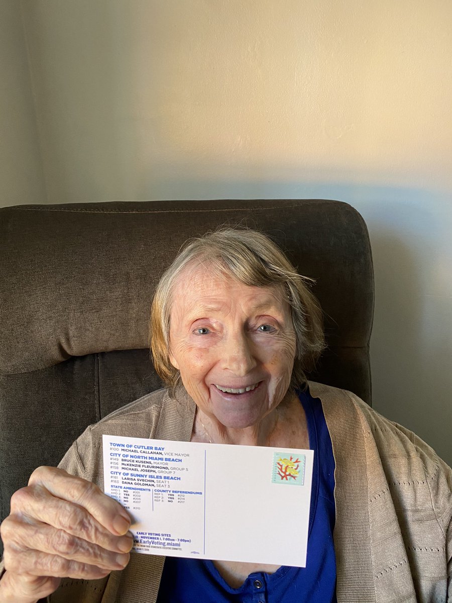 HumanGenre's tweet photo. @ASlavitt @WCKitchen My 87 year old mom, born on the day FDR was elected, and I writing postcards to voters in Florida. Does this count? We all voted βincluding my ex-Republican husband. https://t.co/9VFHEQorSw