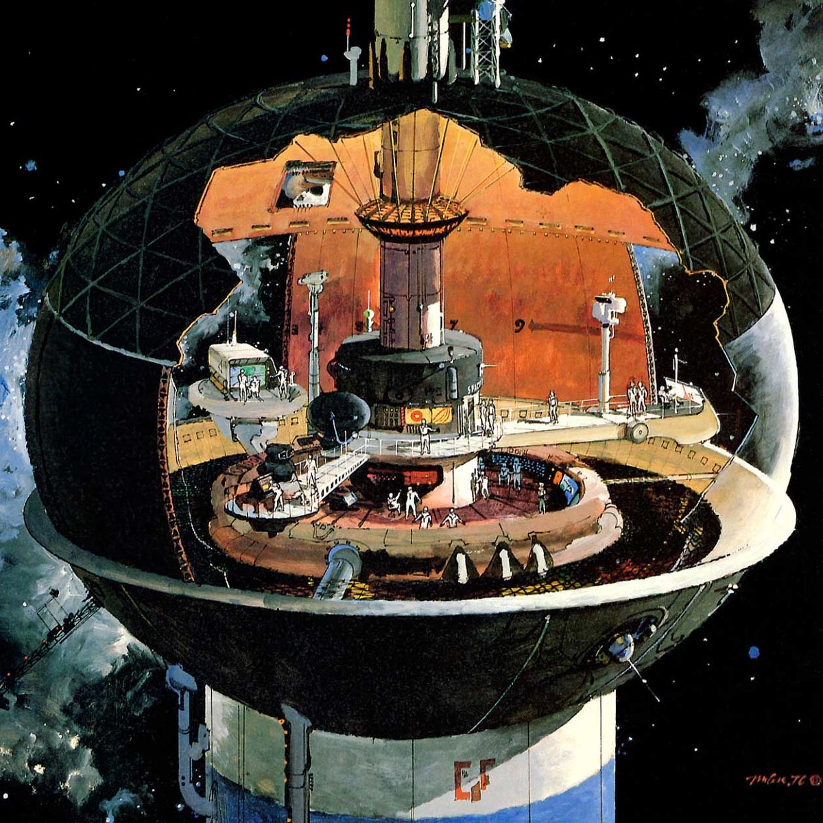 Disney’s ‘The Black Hole’ Concept Art
By Robert McCall

#Disney #BlackHole #theblackhole #space #outerspace #McCall #satellite #conceptart #art #concept #painting #movie #film #filmconcept #movieconcept #sciencefiction #scifi #1970s #70s #illustration