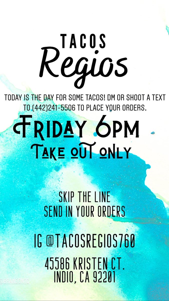 TacosRegios760's tweet photo. Come thru! We already started! We going to 10pm so place your orders! https://t.co/7MJ2EhqGrQ