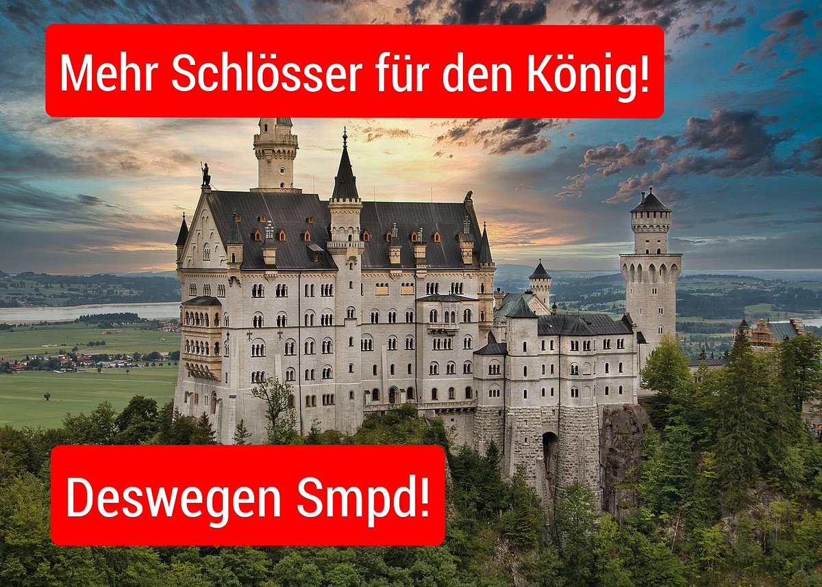 OfficalSmpd's tweet photo. Für mehr Schlösser für den König! Deswegen Smpd! #schloss #könig #cdupt20 #CDU #Spd #DieLinke #fdp #afd #Grüne #Coronapandemie #corona #covid19 #Lockdown2 #fckafd #fcknzs #FridaysForFuture #Sozialismus #monarchie #Smpd https://t.co/bcjJudz4UH