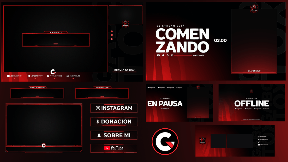 Datallyy's tweet photo. Otro stream pack ! Esta vez para @Gabotox95yt Les recomiendo ver el video, nunca había animado un logo y creo que quedó bastante bien el resultado.  
Mis trabajos: https://t.co/LvswfSili0
#buscodiseñador #gfx #buscogfx https://t.co/9Hh9r1pf4v