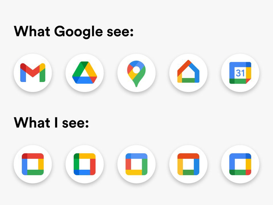 the new Google icons hurt my brainlikemy visual processing abilities are beyond maxed out