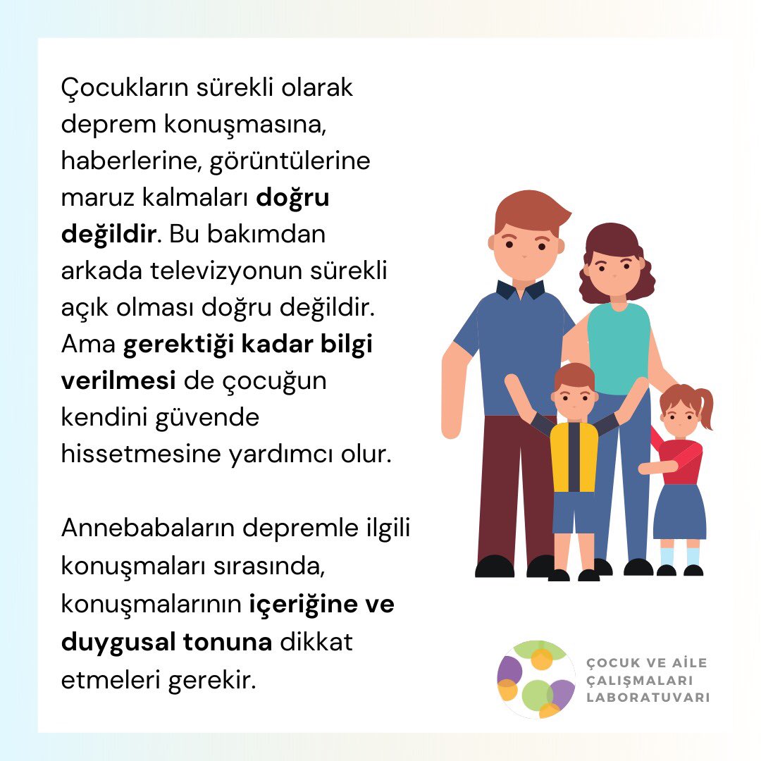 KU_CocukAile's tweet photo. İzmir’e ve ülkemize büyük geçmiş olsun diyor, yakınlarını kaybedenlerin acısını paylaşıyoruz.

Burada yazan bilgiler depremden genel olarak etkilenen çocuklar için yazılmıştır. Yakın bir kayıp ve yas olması durumunda söylenecek ve yapılacakları içermez. https://t.co/OJUrbg287H