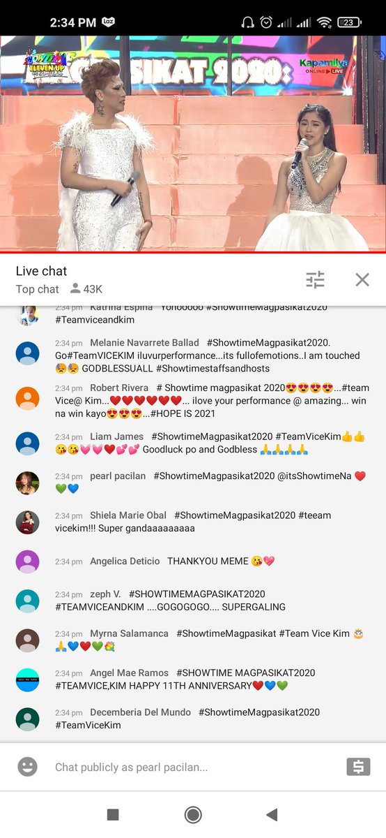 pearlddap's tweet image. #teamviceandkim congrats! Back2back to win.
#ShowtimeMagpasikat2020  @itsShowtimeNa  ♥️💚💙