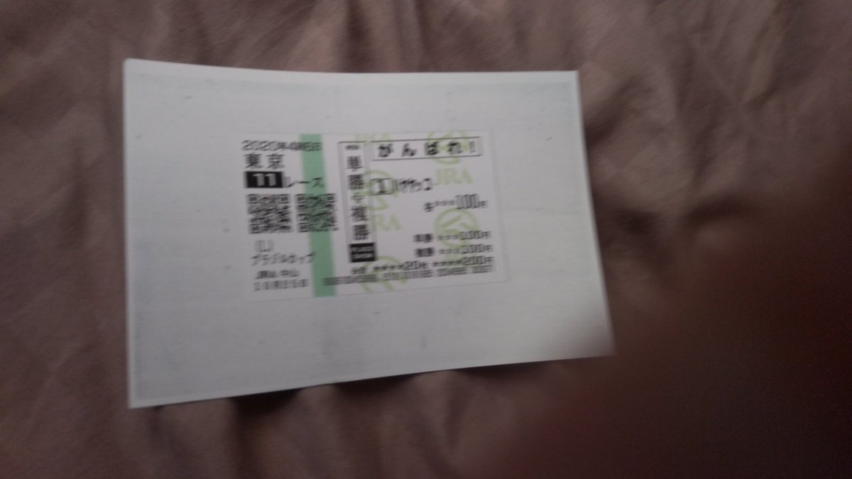 今日、先週当たったハヤヤッコの馬券を中山競馬場でコピーをやって