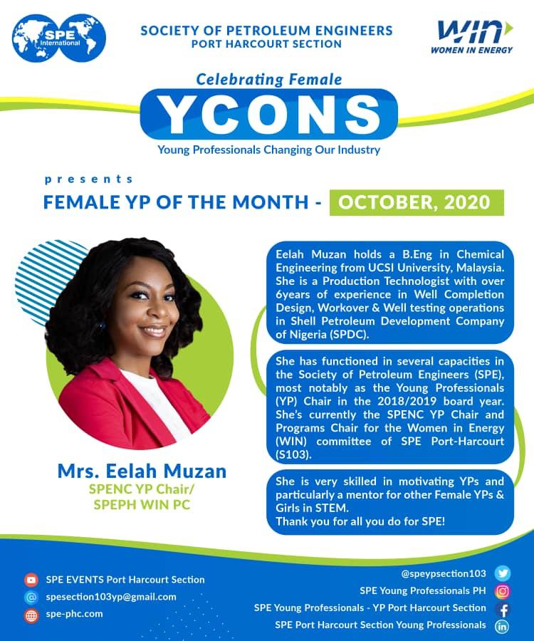 speypsection103's tweet photo. On celebrating female Young Professionals Changing Our Industry (YCONS).

Congratulations Mrs. Eelah Muzan 🎊 Thank you for your Contributions and all you for SPE.

#specares #youngprofessionals #femaleyoungprofessional #energy #oilandgas #WeAreSPE #spephc #spenigeria #spei https://t.co/eL5iYkQAYi