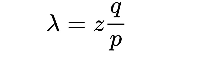 75/He doesn’t know the exact amount of progress the attacker has made, but assuming the honest blocks took the average expected time per block, the attacker’s potential progress will be a Poisson distribution with expected value: