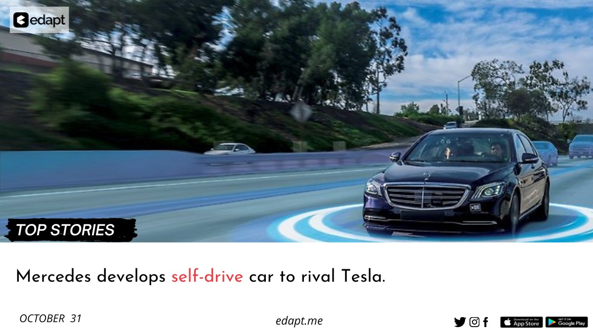 edapthere's tweet photo. Mercedes develops self-drive car to rival Tesla
#Mercedes #MercedesBenz #MercedesBenzUK #selfdriving #SelfDrivingCars #SaturdayThoughts #Tesla #dailyupdates #currentaffairs #newsupdates #Edapt #EdaptElearning #Edaptnews #edaptschool https://t.co/Nzvwu9yNL3