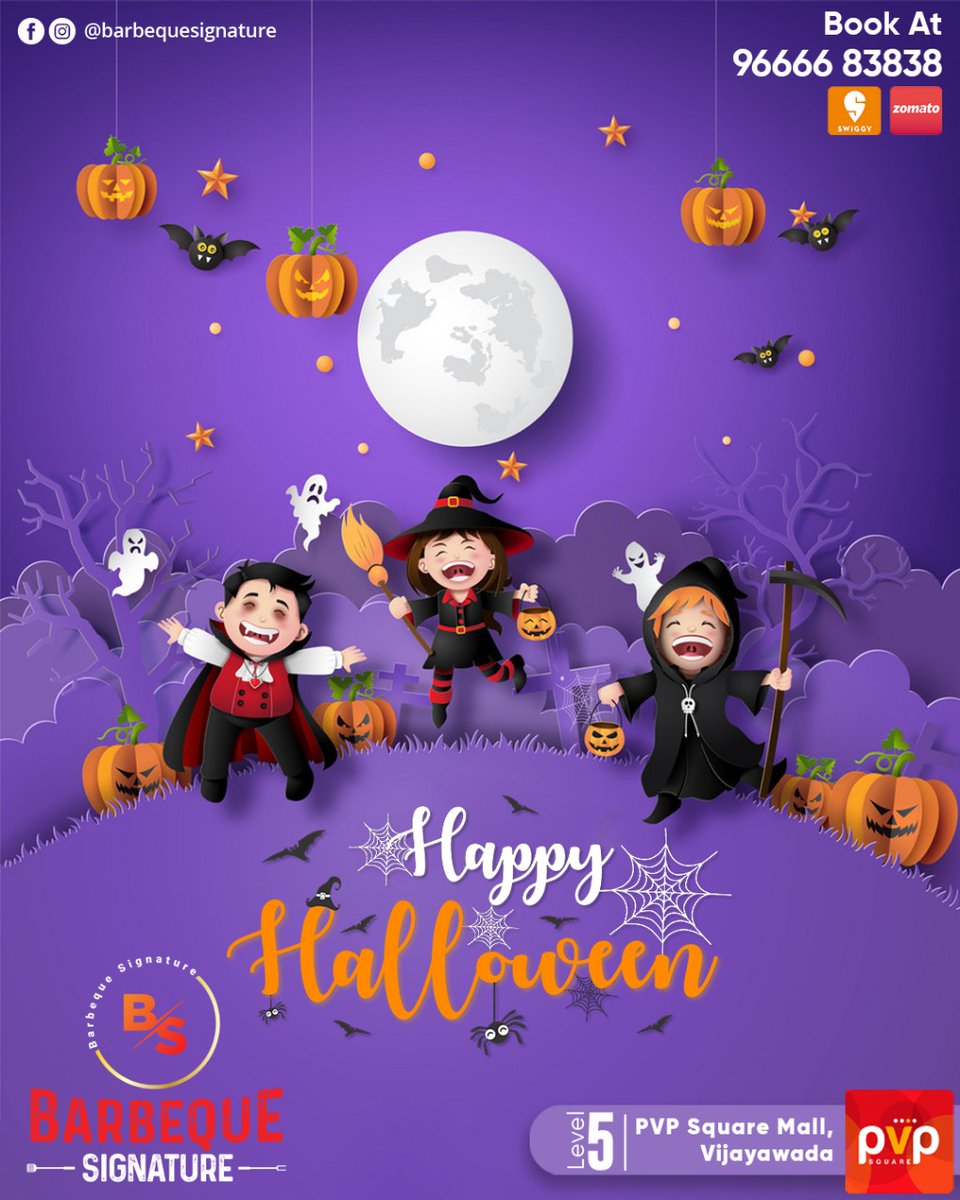 BarbequeSignat1's tweet photo. Happy Halloween
Book At: 9666683838
#bbq #vijayawada #Bookfood #booknow #safetycabins #safetyfirst #PVPSquareMall #pvp
#Halloween #spooky #scary #Halloweenday https://t.co/pUx3C7qxSC