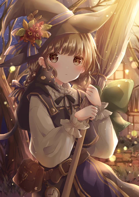 ほうきで空を飛ぶのがちょっと怖い魔女 