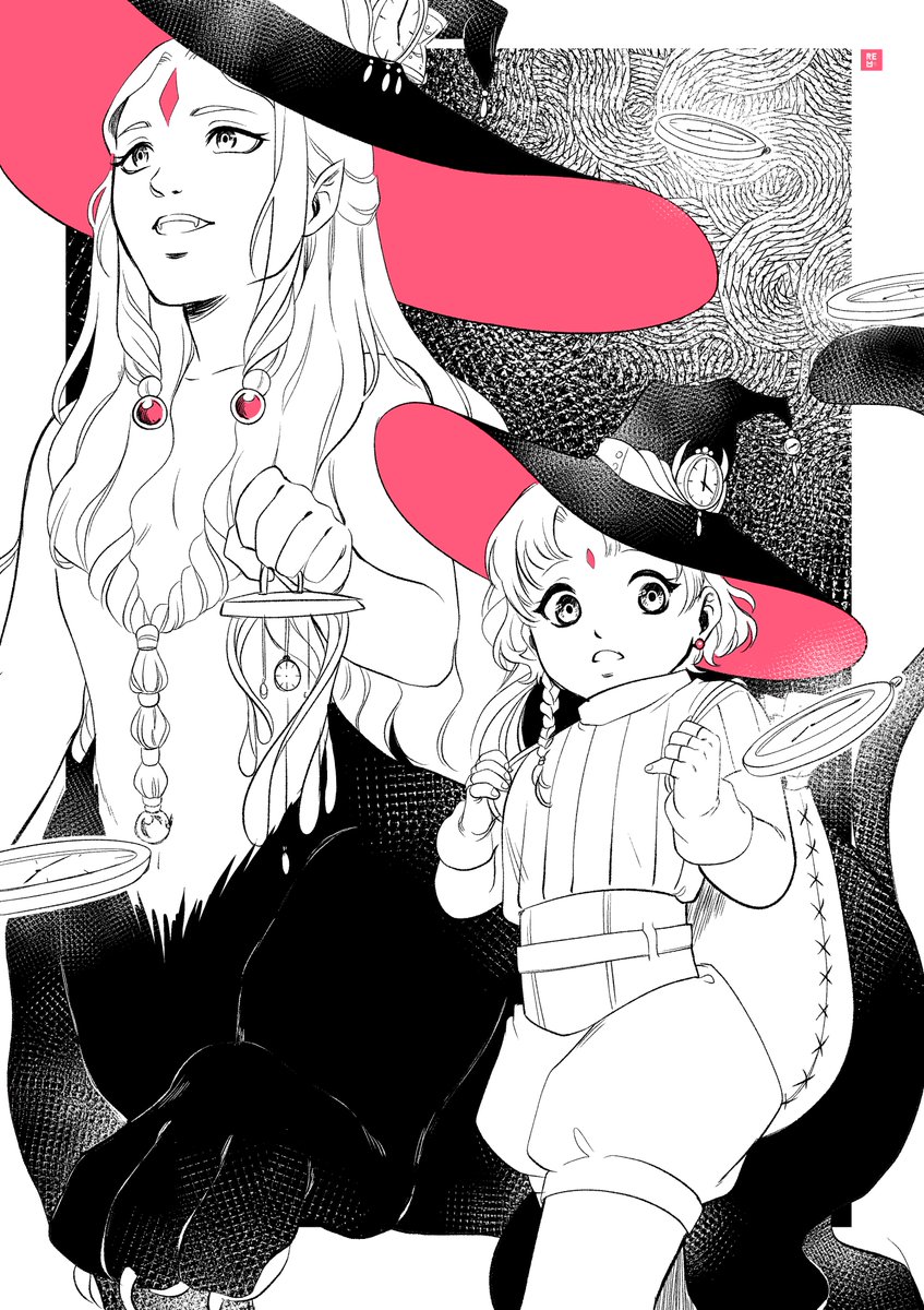 rem_lilim's tweet photo. #witchtober2020  #inktober2020  #inking  #digitalart   #witchtober #day30 #sapintober #ilustration #witch 
Day 30: apprentice and time https://t.co/EARIQkhByZ