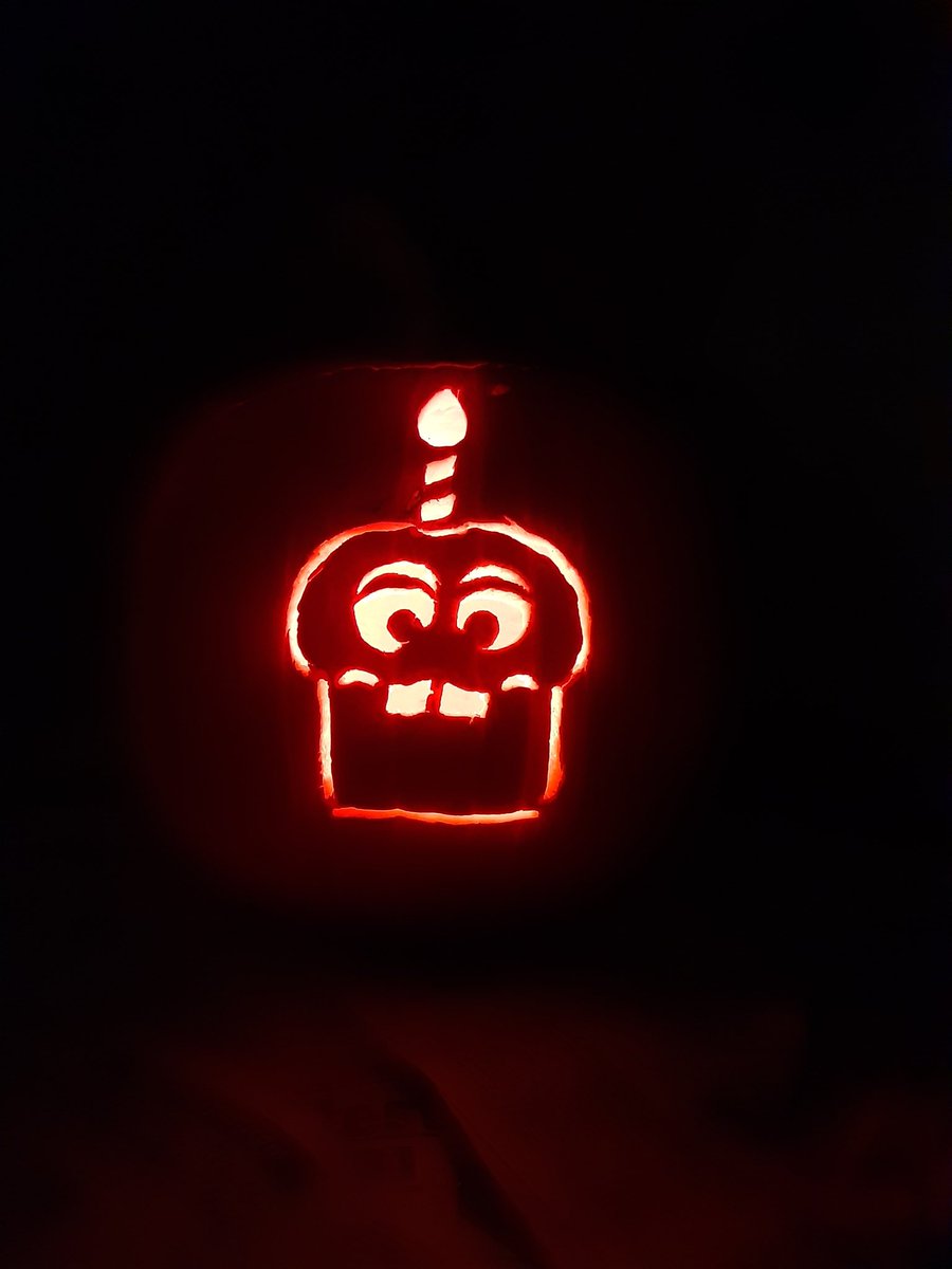 crazycreeper529 on X: crazycreeper529-on-x-so-i-finally-made-a-jack-o-lantern-for-the-first-time-in-like-10-years-i-made-the-cupcake-from-fnaf-i-did-it-all-free-hand-no