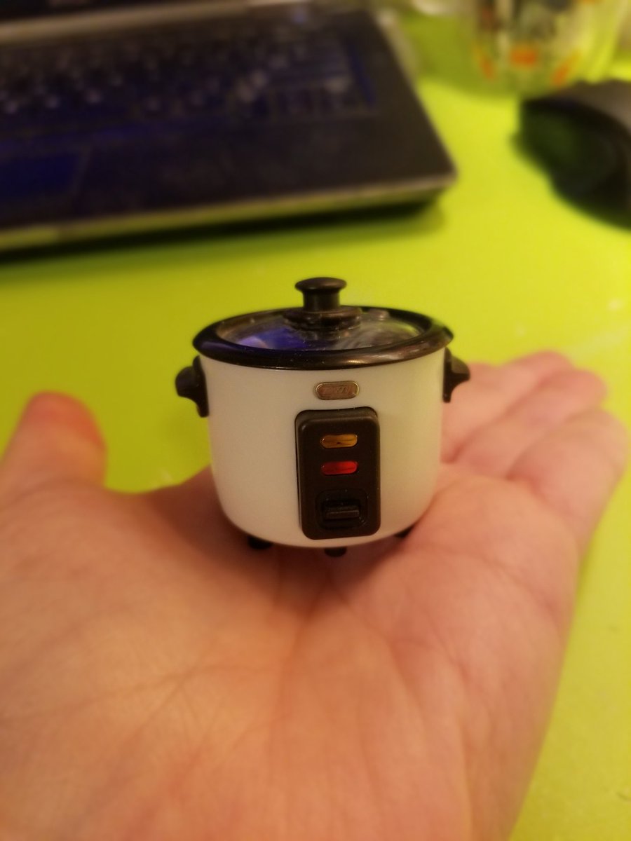 Tiny rice cooker? Hell YEAH I got a tiny rice cooker. What self-respecting man doesn't have an extremely small rice cooker???