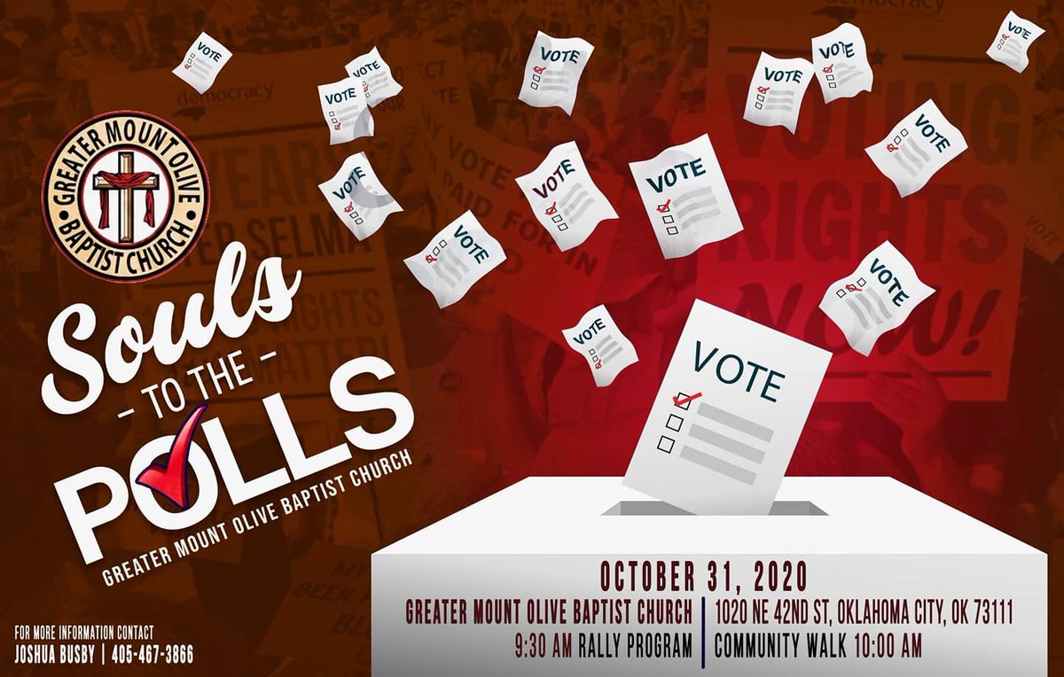 NikkiNiceOKC's tweet photo. Tomorrow! Wear your 😷 and let's get in formation as we rally and march to the Oklahoma County Election Board. 🗳 #soulstothepolls #marchthevote #wemarchon #nonstoptonovember #vote2020 #rockthevote #staywokeandvote #whenweallvote #vomo #Oklahomavotes #okvotes2020 https://t.co/VyuKs5urr8