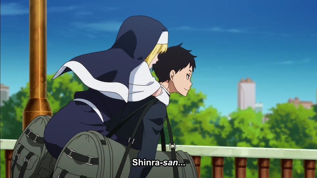 MGhammer123's tweet photo. Shinra and Iris go to the baptism church to cleanse the weapons. Good thing Shinra was there and he carried her on the way back 😳
Then comes the later half of this episode: Assualt returns with SMOKE for Tamaki, but uhhh no man wins against Tamaki 😤 #FireForce2 https://t.co/RzLi0on3Ad